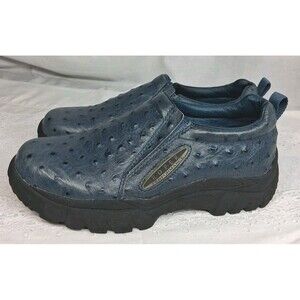 Roper Performance Womens 6.5 Slip On Ostrich Print Leather Casual Comfort Shoes